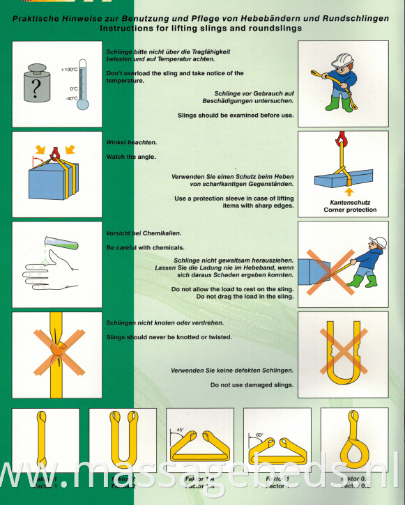 Instruction for webbing sling